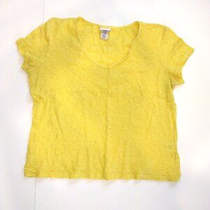 Jaclyn Smith Women's Yellow Short Sleeve Shirt Size M
